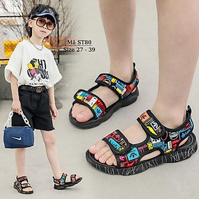 Dép sandal quai ngang cho bé trai 3 - 12 tuổi abibas có quai hậu phù hợp trẻ em học sinh đi học đi biển êm nhẹ mùa hè chống trơn trượt NHÍM SHOP ST80