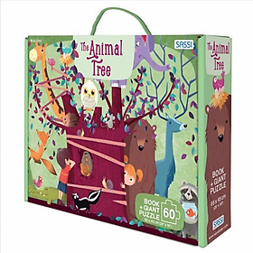 Bộ tranh xếp hình khổng lồ cho bé kèm sách Giant Puzzle And Book - The Animal Tree