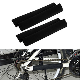 4Pcs Bike Chain Protector Guards Bicycle Frame Cover Sleeve Chainstay Black