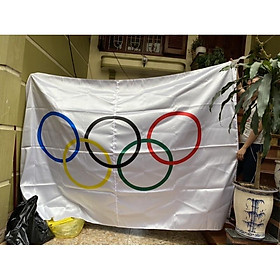 Cờ olympic 2x3m in 3D vải sa tanh dày