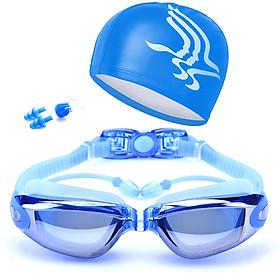 Kính bơi chống nước chống sương mù, bảo vệ mắt khỏi tia UV, bộ phụ kiện bơi cao cấp cho nam và nữ mã 6615ABT
