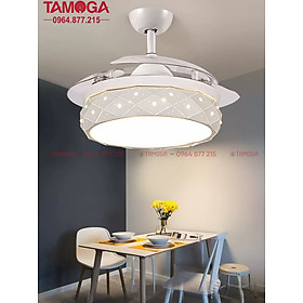 Mua Đèn quạt trần Kim cương TAMOGA 8590 động cơ 6 số + Tặng kèm điều khiển từ xa hàng chính hãng