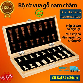 Cờ Vua Gỗ Nam Châm Cao Cấp - Bộ Cờ Vua Cao Cấp Bằng Gỗ Thông Tự Nhiên Có Gắn Nam Châm Chính Hãng