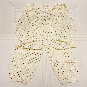 Bộ quần áo dài tay vải xô muslin cao cấp phối túi bụng đáng yêu cho bé QA42 Mimo Baby