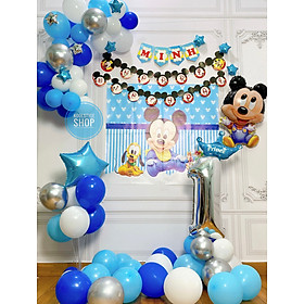 Backdrop bong bóng sinh nhật Mickey