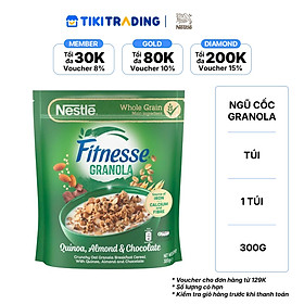 Ngũ cốc ăn sáng Fitnesse Granola Diêm Mạch, Hạnh Nhân & Sô Cô La (gói 300g)