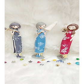 Tượng CÔ GÁI ÁO DÀI XANH - HÀNG NHẬP KHẨU