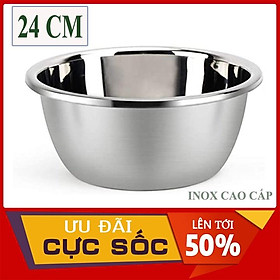 Mua Thau rửa rau củ quả bằng inox 24 CM. Thau đựng rau củ