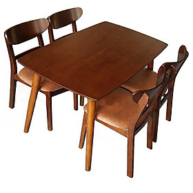 Mua Bộ Bàn Ghế Phòng ăn 1.2 M 4 Ghế Gỗ HT06112W4G Màu WALNUT