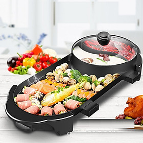 Mua Bếp lẩu nướng không khói - nồi lẩu nướng điện 2 ngăn công nghệ hàn quốc