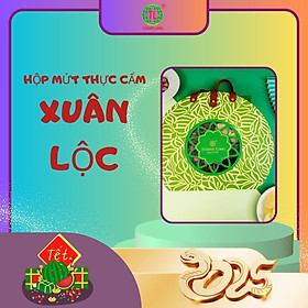 Hộp mứt tết thập cẩm Xuân Lộc - Thành Long mix 4 loại gồm hạt hướng dương, kẹo dâu tây, mứt gừng huế, nho khô