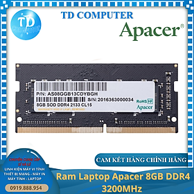 Ram Laptop Apacer 8GB DDR4 3200MHz - Hàng chính hãng NetworkHub phân phối
