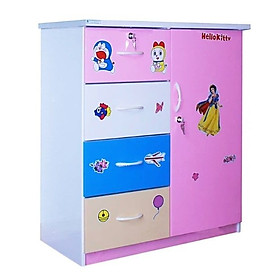 Tủ nhựa Đài Loan 1 cánh 4 ngăn T202 (Phối nhiều màu)