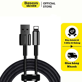 Cáp sạc nhanh truyền dữ liệu Baseus Tungsten Gold Fast Charging Data Cable dùng cho i-Phone/i-Pad (USB to IP 2.4A) CALWJ-A01- Hàng chính hãng