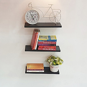 Kệ Treo Tường 3 Thanh Ngang SIB DECOR Dài 40cm x Sâu 15cm (Màu trắng, đen, vân gỗ sồi)