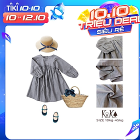 Váy đầm bé gái Mầu Xám Tay Bồng KIKA. Từ 10kg đến 52kg K138