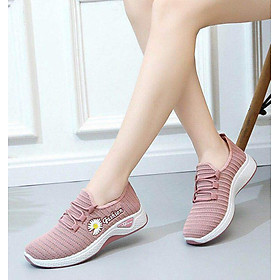 Giày thể thao nữ hoa cúc đi bộ cực êm siêu xinh V253 - Hồng - Size 36