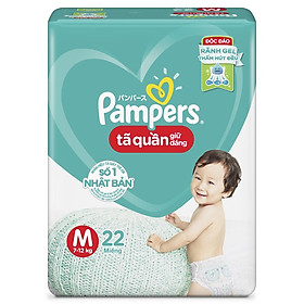 Tã Quần Pampers Giữ Dáng Mới Gói Trung M22 (22 Miếng)