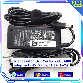 Sạc cho laptop Dell Vostro 3300 3400 Adapter 19.5V-3.34A 19.5V-4.62A - Kèm Dây nguồn - Hàng Nhập Khẩu