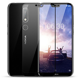 Dán kính cường lực full 5D tràn màn hình Nokia dành cho 6.1 Plus phủ màu