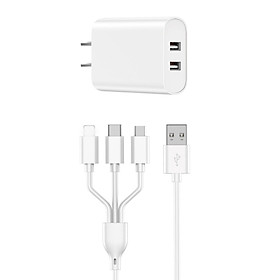 Mua Bộ sạc Wiwu Quick Fast Charger + 3 in 1 Cables Combo Wi-U003  cho điện thoại sạc được 3 thiết bị cùng một lúc - Hàng chính hãng