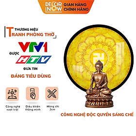 Đèn Hào Quang Phật In Tranh Trúc Chỉ DECORNOW 30,40 cm, Trang Trí Ban Thờ, Hào Quang Trúc Chỉ CHỮ VẠN DCN-TC53