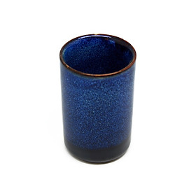 Cốc nhật Đông Gia - màu men hỏa biến xanh sóng biển 8094