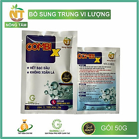 Phân bón lá, phân bón bổ sung trung vi lượng Combi X chuyên dùng cho rau màu, cây ăn quả, gói 50g