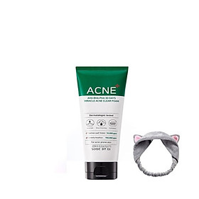 Sữa Rửa Mặt Giảm Mụn Some By Mi AHA-BHA-PHA 30 Days Miracel Acne Clear Foam MINISIZE 30ML+ Tặng kèm 1 Băng Đô Tai Mèo