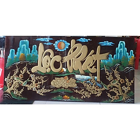 Mua Tranh sơn mài Lộc Phát đắp nổi cao cấp hàng xuất khẩu 60x120 cm