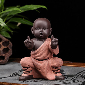 Small Monk Ornaments Kung Fu Buddha Statue Tea Set Home Garden Tea Tray Figurine for Kung Fu Tea Tray Car Bookshelf Desktop Decoration Ornaments