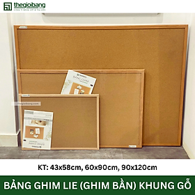 Bảng Ghim Lie Khung Gỗ EasyBoard - KT 60x90cm - Bảng Ghim Lie Gỗ Bần Tân Hà