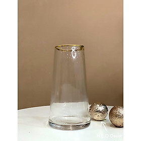 Mua Lọ hoa thủy tinh viền vàng Heodecor LH014  bình hoa thủy tinh cao cấp