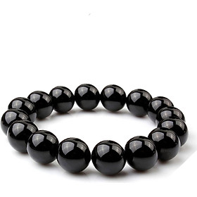 Vòng Tay Phong Thủy Obsidian 12 ly cho Nam mệnh Thủy, mệnh Mộc