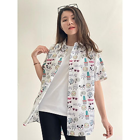 ÁO SƠ MI NỮ FORM RỘNG HOẠ TIẾT ĐẶC SẮC , PHONG CÁCH 2021 THỜI TRANG NEMO36 STORE