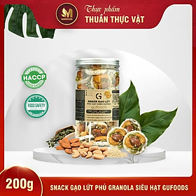 Snack Gạo Lứt Phủ Granola Siêu Hạt GUfoods 200g - Bữa ăn nhẹ tiện lợi, Giàu dinh dưỡng, Ăn vặt healthy, Hỗ trợ giảm cân, Ăn kiêng, Eat clean, Thuần chay