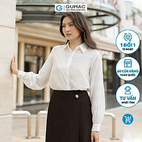 Áo sơ mi nữ tay dài tơ sọc mềm mát thời trang GUMAC AD06018