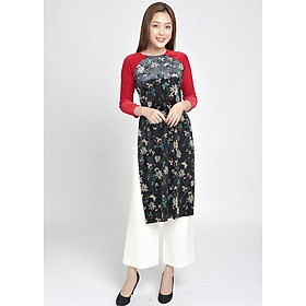 Áo Dài Nhung Phối Tay Lamer L61A18Q046