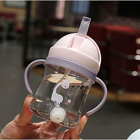 Mua Bình uống nước Attoon 250ml có tay cầm chống sặc  chống rò rỉ nước cho bé tập hút nước dễ dàng