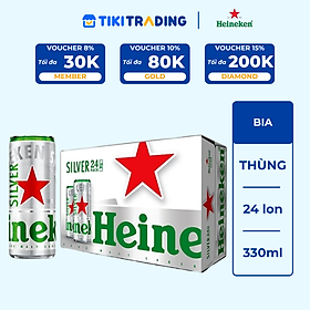 Thùng 24 lon cao Heineken Silver (330ml/lon)