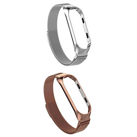 For Mi Band 3/4 Smart Bracelet Watch Band Strap Metal Wrist 2x