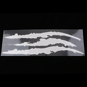 Black Scratch Stripe Claw Marks Auto Headlight Vinyl Decal 40x12cm - White