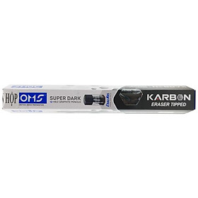 Hộp 12 Bút Chì Gỗ HB Karbon Super Dark + Chuốt - DOMS 8492