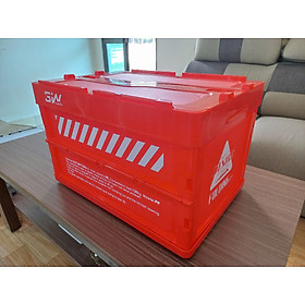 Hộp đựng đồ xếp gọn để cốp ô tô chất liệu PP cao cấp kích thước 52,5 cm x 36 cm x 34 cm nhãn hiệu Macsim 3W-màu cam