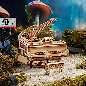 [Bản tiếng Anh]Hộp nhạc gỗ DIY - Đàn cơ động học Robotime ROKR Piano DIY Music Box 3D Wooden AMK81 tự lắp ráp bằng gỗ