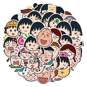 Sticker maruko icon hoạt hình cute trang trí mũ bảo hiểm, guitar, ukulele, điện thoại, sổ tay, laptop-mẫu S52