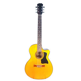 Đàn guitar acoustic DT70 màu vàng dáng A khuyết cần đàn có ty âm tốt ghitar đệm hát dành cho bạn mới tập Duy Guitar tặng 4 phụ kiện