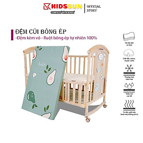 Nệm Cũi Cho Bé KIDSSUN Nệm Nôi Cũi Cho Bé Đệm Cũi Trẻ Em Chất Liệu Bông Ép Hoặc Đệm Trứng Giúp Bé Thư Giãn Tốt Với Hệ Xương Của Bé