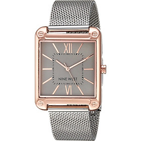 Nine West Women's Rose Gold-Tone and Silver-Tone Mesh Bracelet Watch
