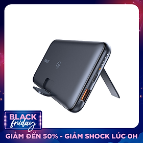 Sạc Dự Phòng Aukey PB-WL02 10.000 mAh, Sạc Nhanh PD 18W, QC 3.0, Sạc Không Dây Qi 10W, Tích Hợp Giá Đỡ - Hàng Chính Hãng